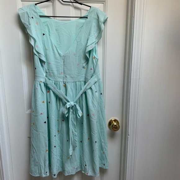 ModCloth Flowy Ruffle Mint Triangle Dress - Picture 7 of 8